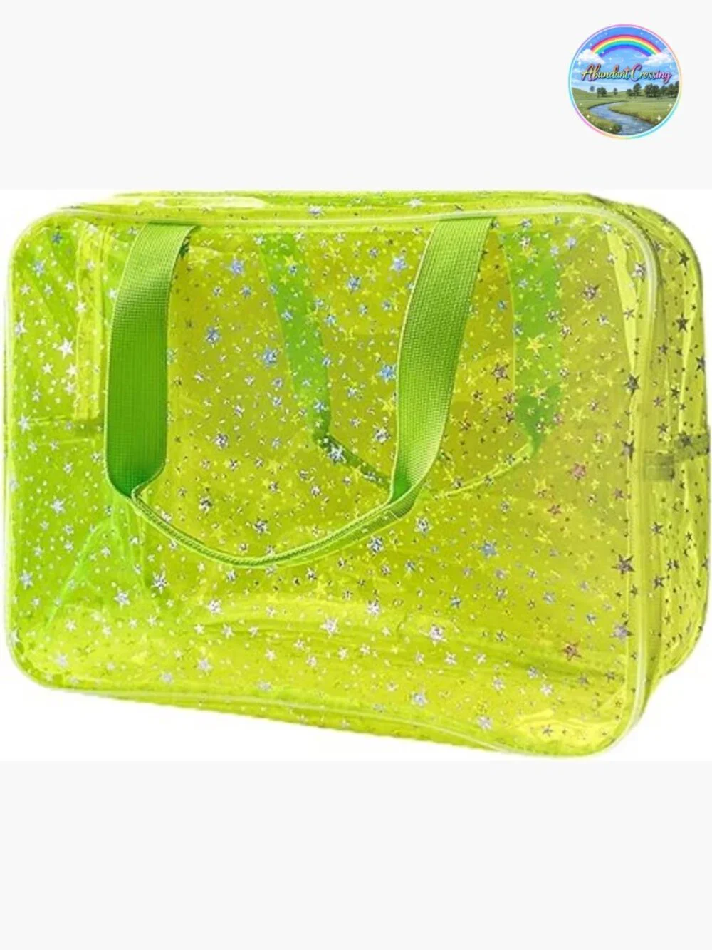 Large Cosmetic Bag with Handle, Durable PVC, Zipper, Travel Pouch
